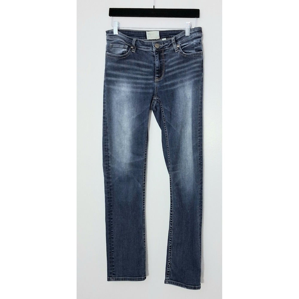 BKE Payton Jeans Women's Size 27 Ankle Straight Blue Pockets Zip Button Preowned